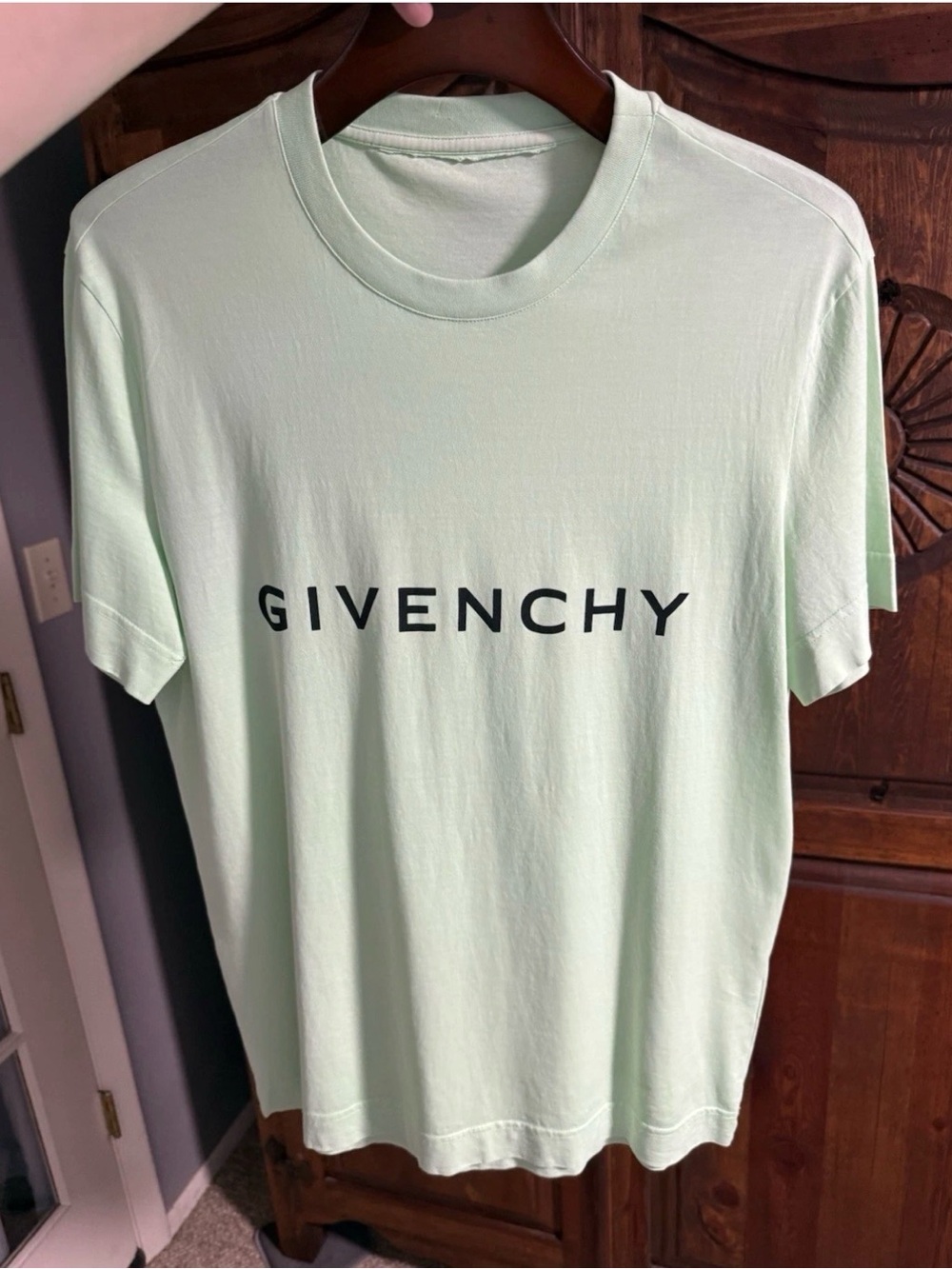 Givenchy Light Mint Crewneck Logo Tee